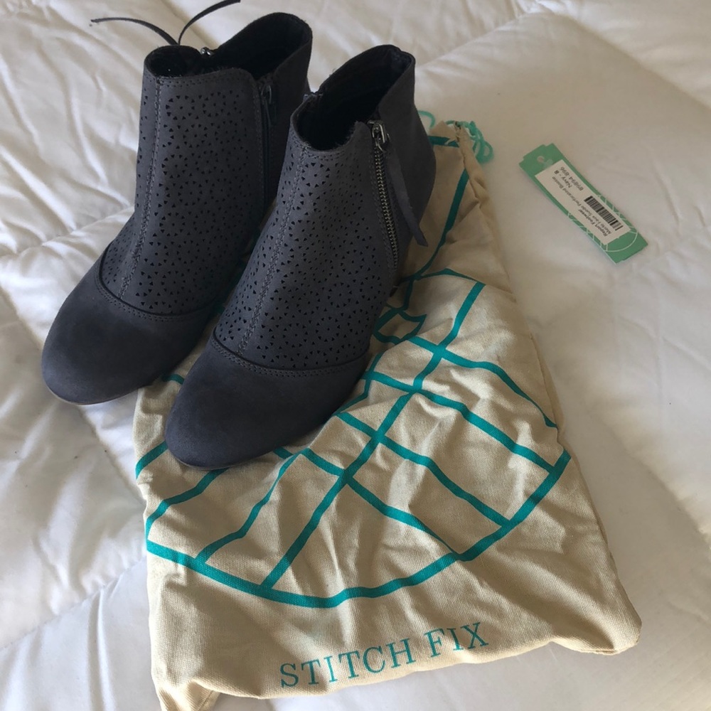 Merle Faux Suede Perforated Bootie